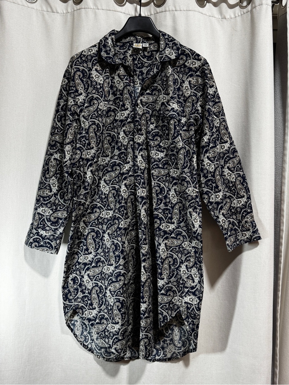 1 London Button Down Shirt Style 4 Buttons Long Sleeping Gown Men's 100% Cotton